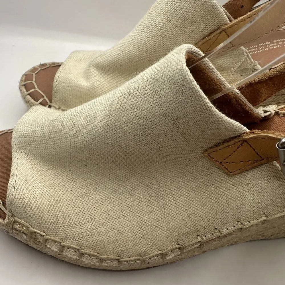 Tom’s Women's Monica Natural Hemp Cream Wedges Size 8 NWT